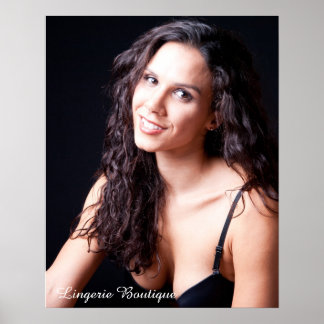 Sexy kvinnlig modell med Black Lingerie Poster