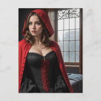 Sexy Lingerie Black och Red Blond Vykort