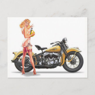 Sexy Motor Pin Up Girl Vykort