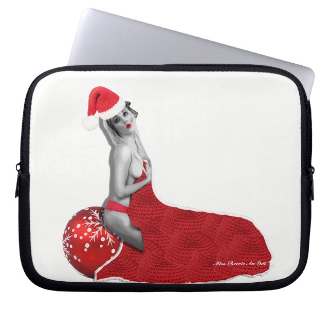 Sexy Mrs Santa Retro Pinup Girl Laptop sleeve Jula (Framsidan)