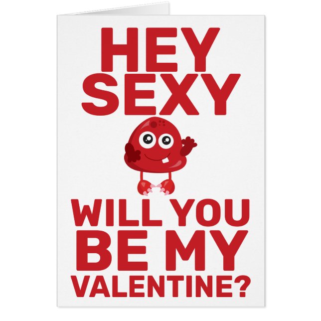 Sexy Naughty Cheeky Monster Cute Red Valentine Hälsningskort (Framsidan)