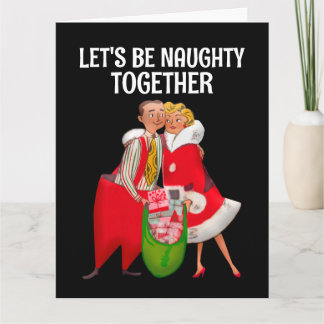 SEXY NAUGHTY CHRISTMAS GREETING CARD HUSBAND WIFE KORT