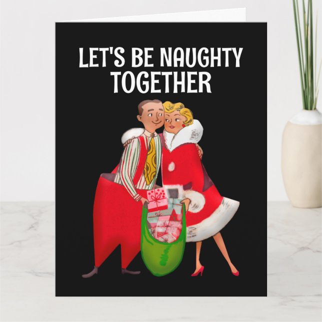 SEXY NAUGHTY CHRISTMAS GREETING CARD HUSBAND WIFE KORT (Framsida)