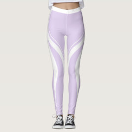 Sexy Pastel Lila White Heart Butt Gym Leggings
