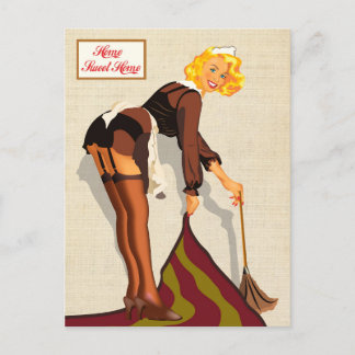 Sexy Pinup Maid Vykort