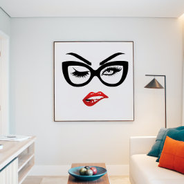 Sexy Pop Art Bitting Red Läppar Poster