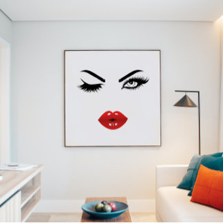 Sexy Pop Art Red Läppar II Poster