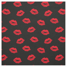 Sexy Red Läppar Mönster på svart