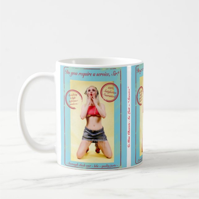 Sexy Retro Pinup Girl Garage Sign Coffee Mugg (Vänster)