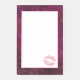 Sexy Rosa Glitter Läppar Glamous Post-it Block