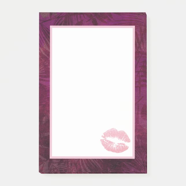 Sexy Rosa Glitter Läppar Glamous Post-it Block (Framsida)