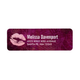 Sexy Rosa Glitter Läppar Glamous Returadress Etikett