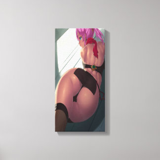 Sexy Rosa hade Kanvastrycket Hentai Girl Canvastryck