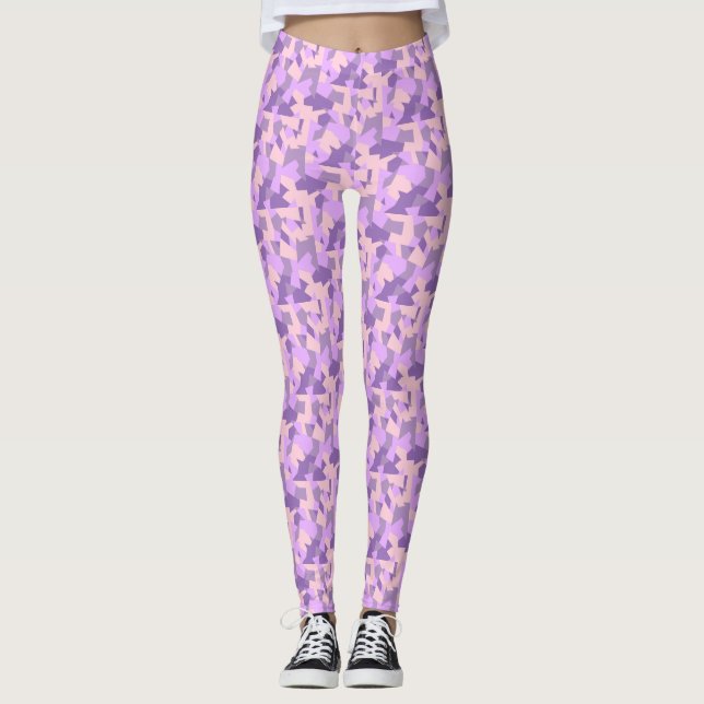 Sexy Rosa Hett Yoga Black Light Camo Leggings (Framsida)