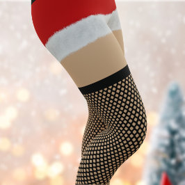 Sexy Santa Fishnet Stockings julbalkar Leggings