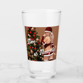 Sexy Santa Girl nära Julgran Glaskopp
