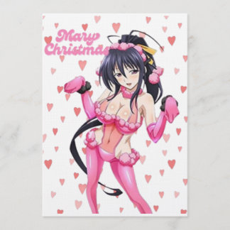 Sexy Santa Marry Cristmas Pink Heart Anime Diva Inbjudningar