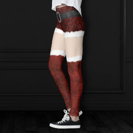 Sexy Santa Thigh High Päls Boot Skirt | Blek Skin Leggings