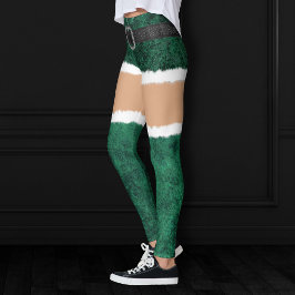 Sexy Santa Thigh High Päls Grönt Skirt Medium Skin Leggings