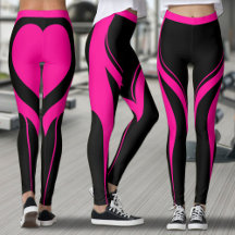 Sexy Shock rosa Black Heart Butt Gym Activewear
