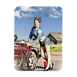 Sexy Siren Retro Dam Tvättande bilmagnet Magnet