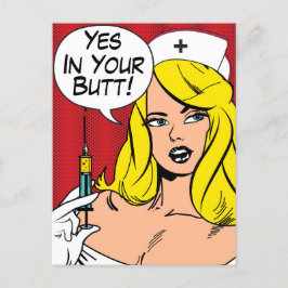 Sexy sjuksköterska med Nål, ja i din knapp Vykort