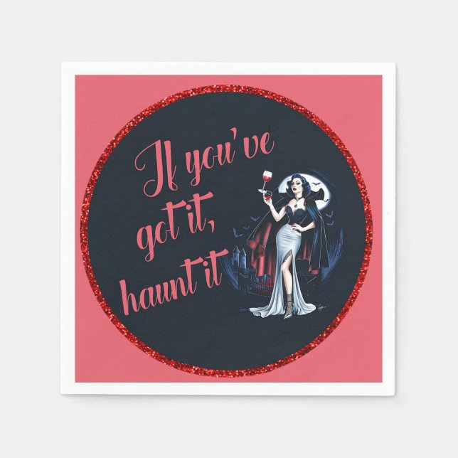 Sexy Sultry Vampire om du har Har, Haunt it Pappersservett (Framsidan)
