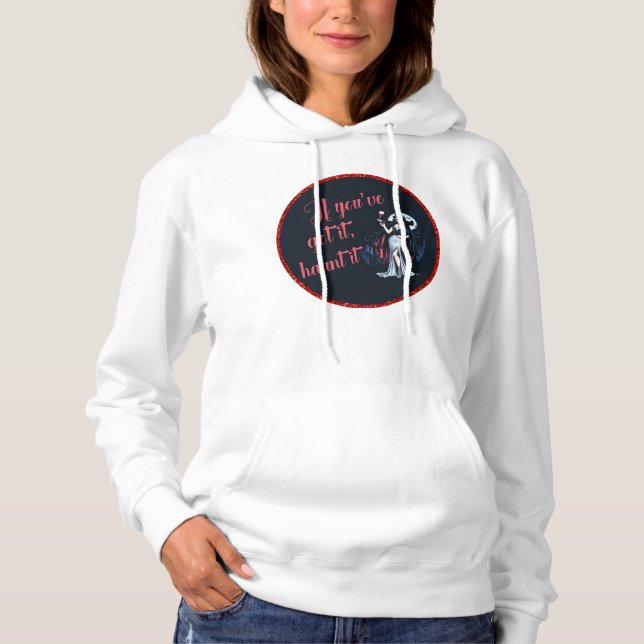 Sexy Sultry Vampire om du har Har, Haunt it T Shirt (Framsida)