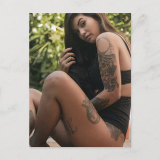 Sexy Tattooed Girl-foto Vykort