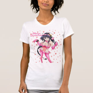 Sexy Tomte Gläd dig julen Rosa Hjärt Anime Diva T Shirt