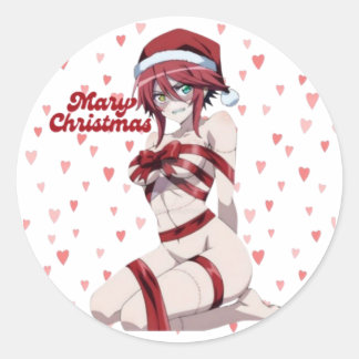 Sexy Tomte Julen Merry Christmas Wrapped Anime Tje Runt Klistermärke