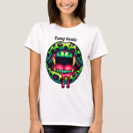 Sexy Vampire Mouth Back Vingar T Shirt