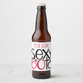 Sexy vid 60 röda pärlor Flaska Ölflaska Etikett