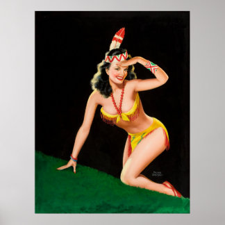 Sexy Vintage Fäst upp Flickkonst poster