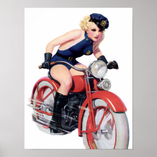 Sexy Vintage Fäst upp Flickkonst poster