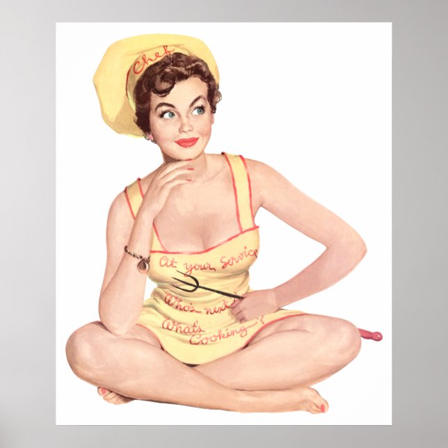 Sexy Vintage Fäst upp Flickkonst poster (Framsidan)