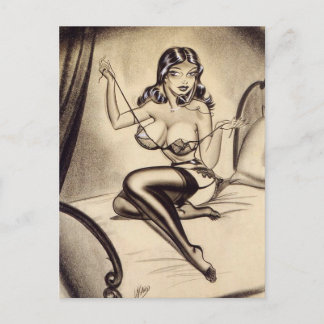 Sexy Vintage gör upp flickkonst Vykort