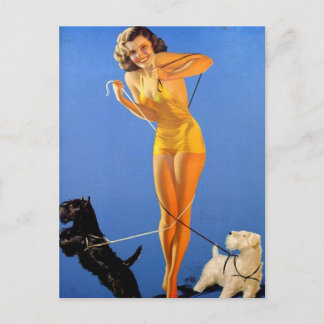 Sexy Vintage klämmer upp flickkonst vykort