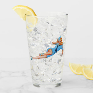 Sexy Vintage Pin Up Girl Pint Glass Glaskopp