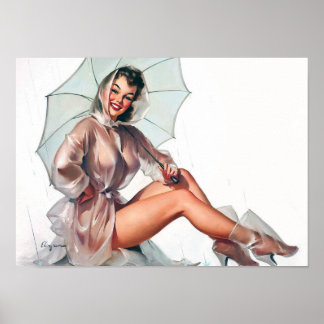 Sexy Vintage Pin Up Girl Poster