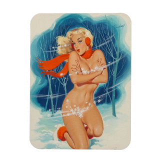 Sexy Winter Pin Girl jul Magnet