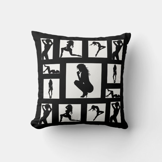 Sexy Womans Silhouette Kudde (Framsida)