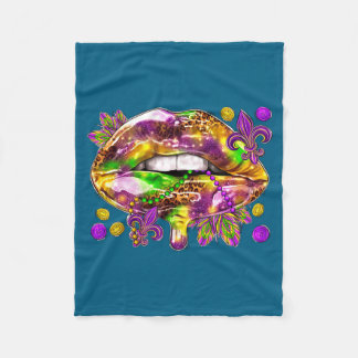 Sexy Women Lips Mardi Gras Carnival Fat Fleecefilt