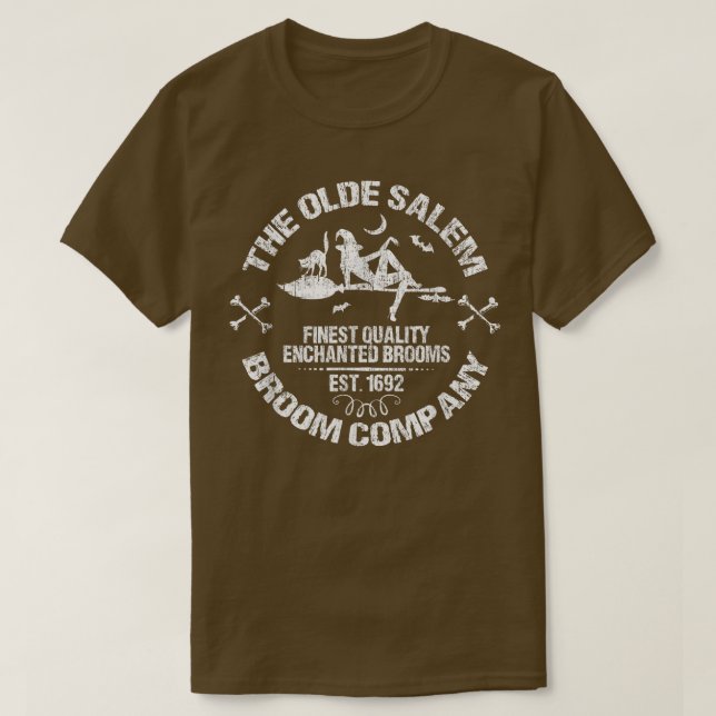 Sey Basic Witch Olde Salem Broom Company Emblem He T Shirt (Design framsida)