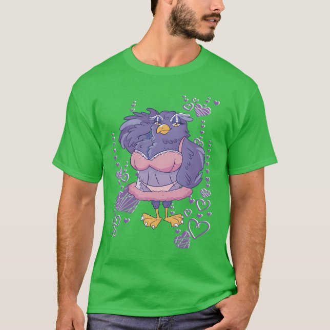 Sey uggla, fågelkvinna mamma retro t shirt (Framsida)