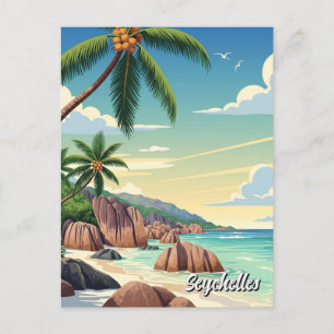 Seychellerna Anse Source d'Argent Beach Travel Vykort