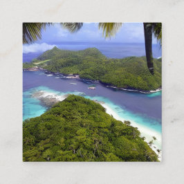 Seychellerna är en ögrupp i fyrkantigt visitkort