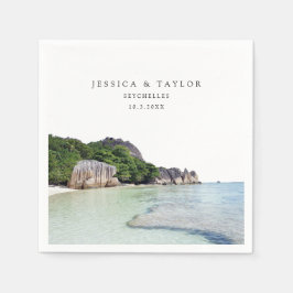 Seychellerna Bröllop Anpassningsbar Photo Cocktail Pappersservett