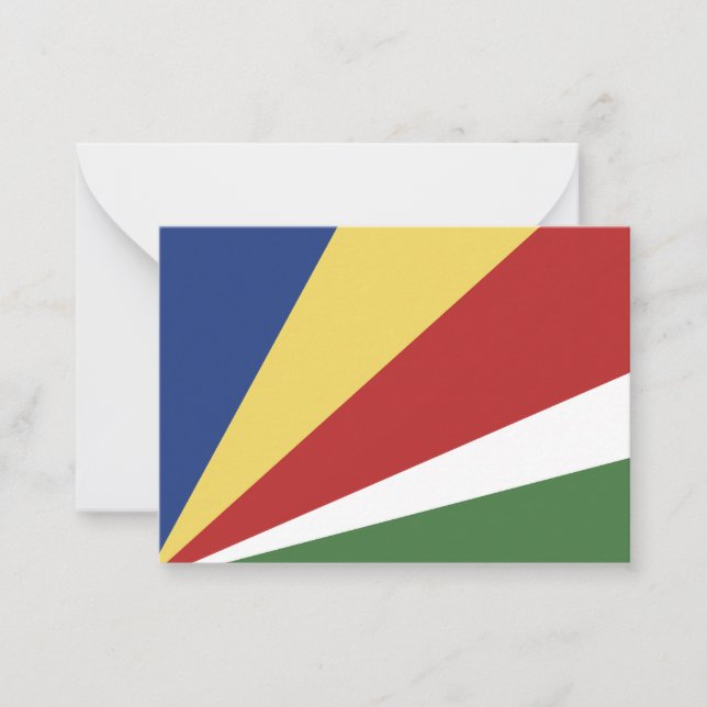Seychellerna flagga anteckningskort (Framsida)