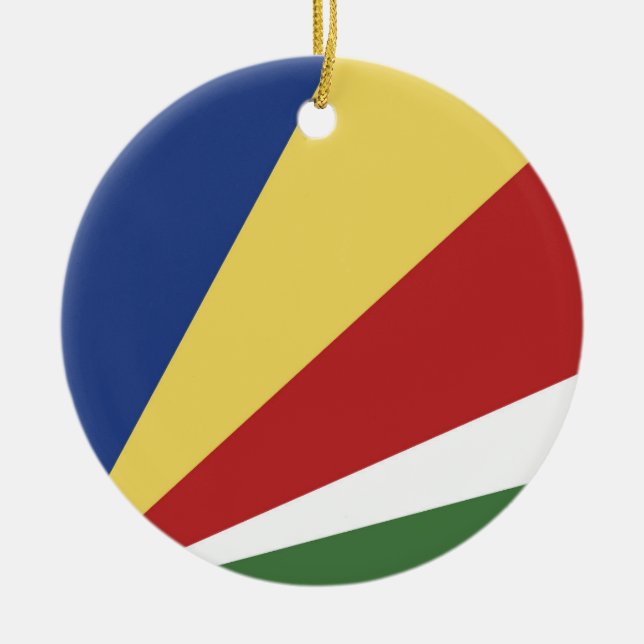 Seychellerna flagga julgransprydnad keramik (Framsidan)